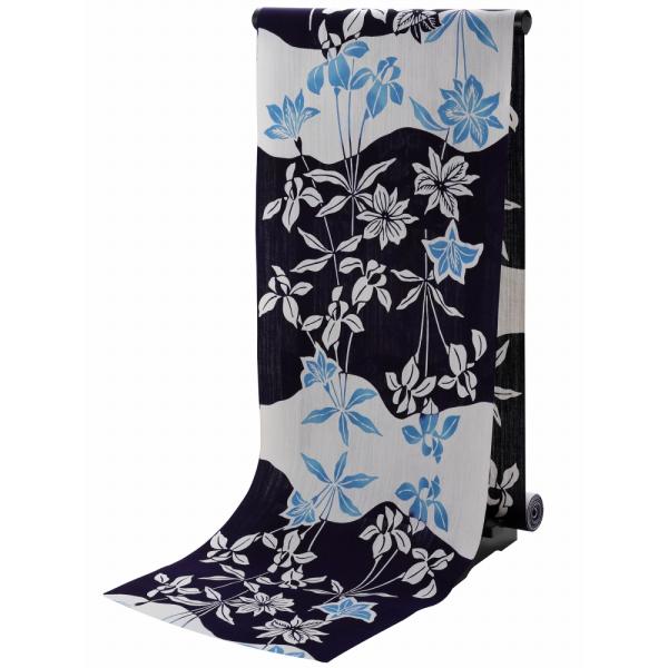 50%OFF 源氏物語 本染 綿麻 ブランド 浴衣 反物 高級  ge-38