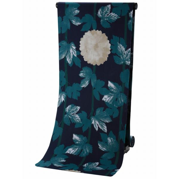 日本製 反物 ゆかた 綿 女性用 浴衣 紺地 ma-87-a