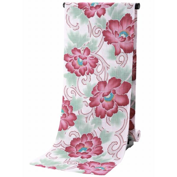 岡重 OKAJIMA 京都 岡重謹染 変わり織り 女性用 ゆかた 反物 浴衣 日本製 薄桃  oy-...