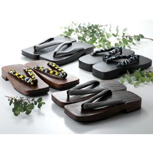 5Lサイズ 紳士下駄 桐下駄 ソフト鼻緒 焼茶・黒塗台 全１１タイプ