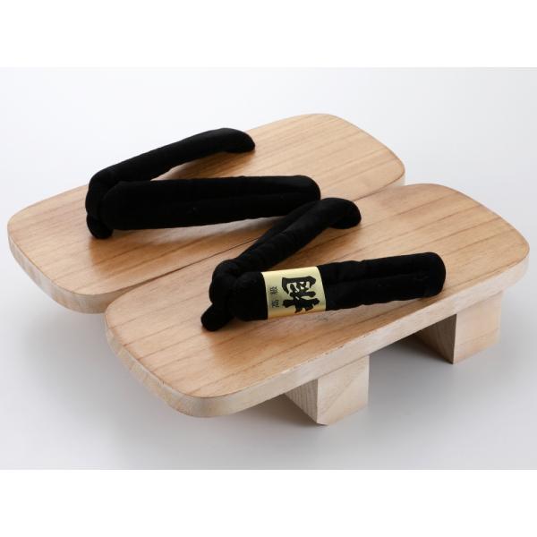 紳士下駄 高級 桐下駄 ソフト鼻緒 黒 二本歯 M・Lサイズ mg-112