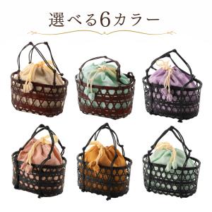 竹かご巾着 レディース 浴衣 巾着バッグ かご...の詳細画像1