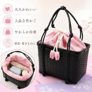 竹かご巾着 レディース 巾着バッグ 浴衣バッグ...の詳細画像1