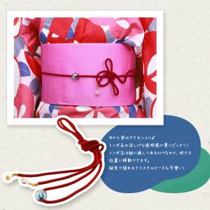 トンボ玉付き 浴衣用 帯締め 帯飾り 6色 o...の詳細画像2
