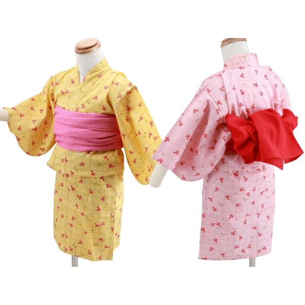 可愛い 金魚 子供 ゆかた 変わり織 仕立て上がり浴衣 単品 80・90・100サイズ 全2色 kn...