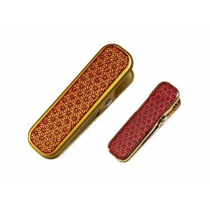 クリップ バラ売り 着付けハンディクリップ 麻の葉柄　大or小サイズ cu-31 赤