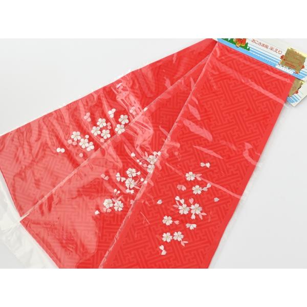 お子様用 刺繍入り 半衿 ポリエステル ch-12 赤色 全３柄　1口1点まで　ゆうメール可