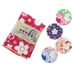日本製 ガーゼ ぷちタオル 綿ハンカチ 全5柄 1口2個までゆうメール可
