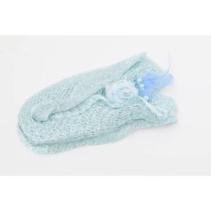 訳あり キッズ お子様　プチキラキラ兵児帯＆帯飾りピン付き ２点セット　水色 h-568