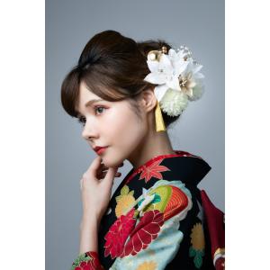 振袖用 髪飾り Arenca カップ入り髪飾りセット アレンカ 成人式 結婚式 卒業式 コサージュ マドンナリリー 8354 白 kk-599