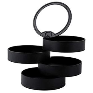 Anberotta ジュエリー ボックス アクセサリー 収納ケース ミラー 鏡 蓋付き リング 指輪 360度回転式 ネックレス 小物入れ ピアス 4