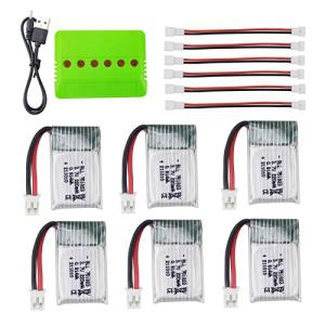 6個充電式リチウム電池 3.7V 220mah と6in1バランス充電器対応E010 E010C