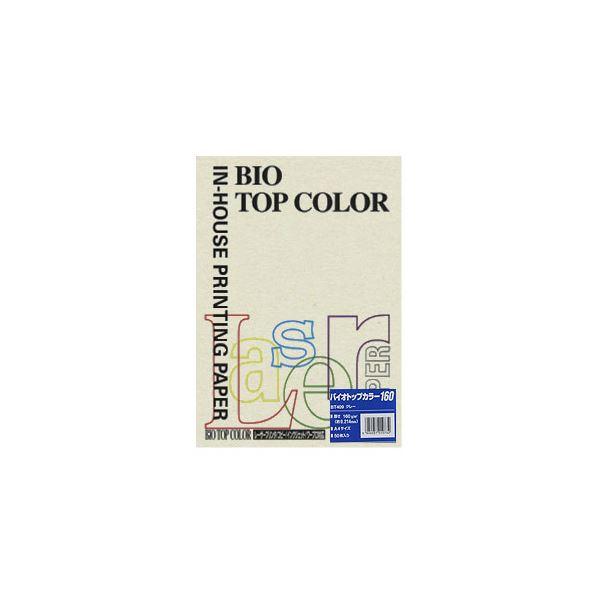 （まとめ） 伊東屋 バイオトップカラー A4判 50枚入 160g／m2 BT409 グレー 〔×3...