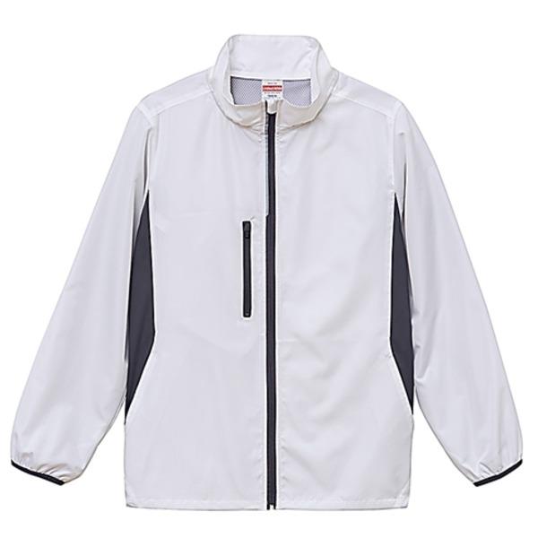 スタンドジップ ジャケット ホワイト XL シャカシャカと音がしない 撥水 ＆ 防風加工 リフレクタ...