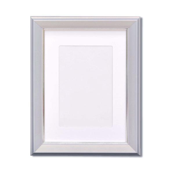 カラー 遺影額 〔 キャビネ グレー 〕 仏事用額 葬儀額 スタンド付 フレーム 額縁 額