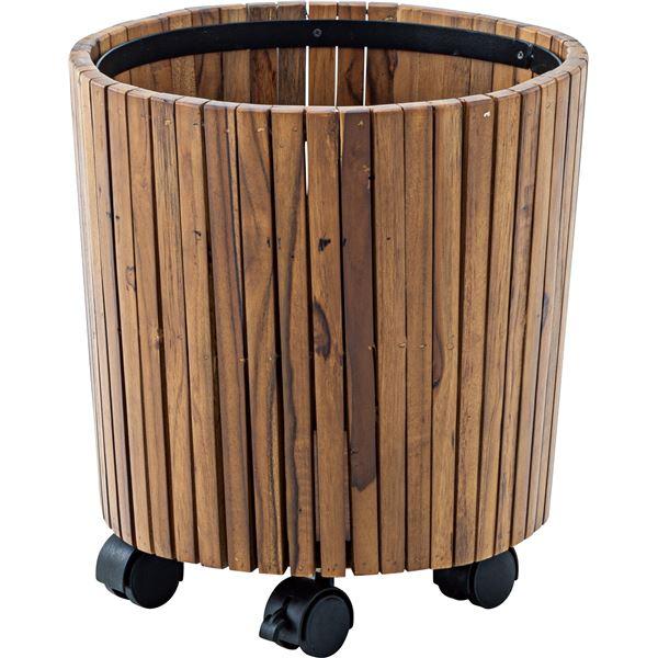 ウッドプランター 植木鉢 直径34×高さ35cm S 2個セット 木製 キャスター付き ベランダ ウ...
