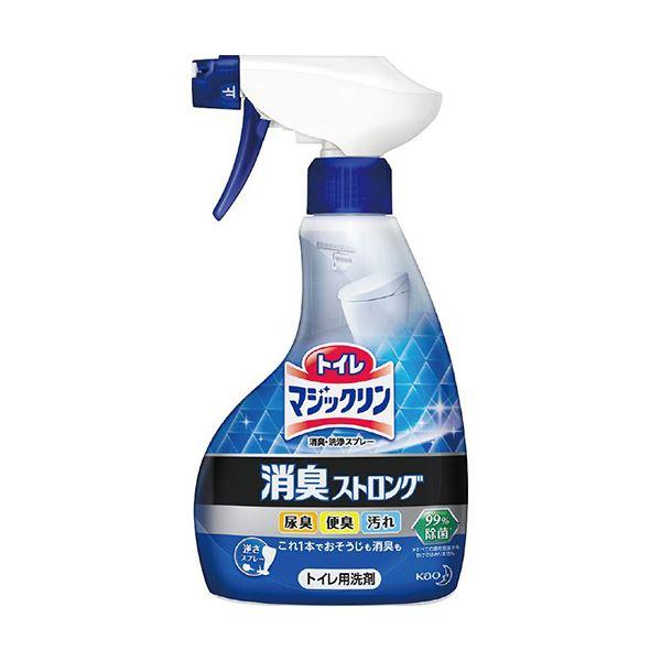 （まとめ）花王 トイレマジックリン消臭・洗浄スプレー 消臭ストロング 本体 400ml 1本〔×10...