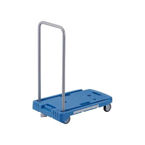 TRUSCO 小型樹脂台車 こまわり君 省音G車輪 600mm×390mm ブルー 樹脂ストッパー付...
