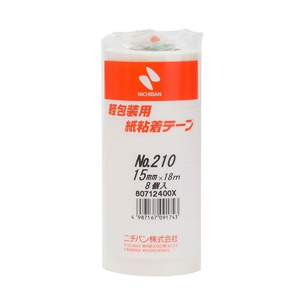 (まとめ) ニチバン 紙粘着テープ No.210 H15mm×18m 白 210H-15 1パック(...