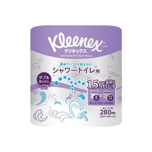 (まとめ) クレシア クリネックス 長持ち シャワートイレ用 8ロール 無香 〔×5セット〕