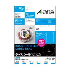 エーワン（A-one） 64448 インクジェット 超耐水 光沢 A4 48面 丸型