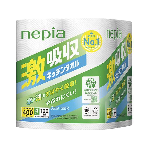 （まとめ） 中央物産 ネピア激吸収キッチンタオルN 4ロール 〔×3セット〕