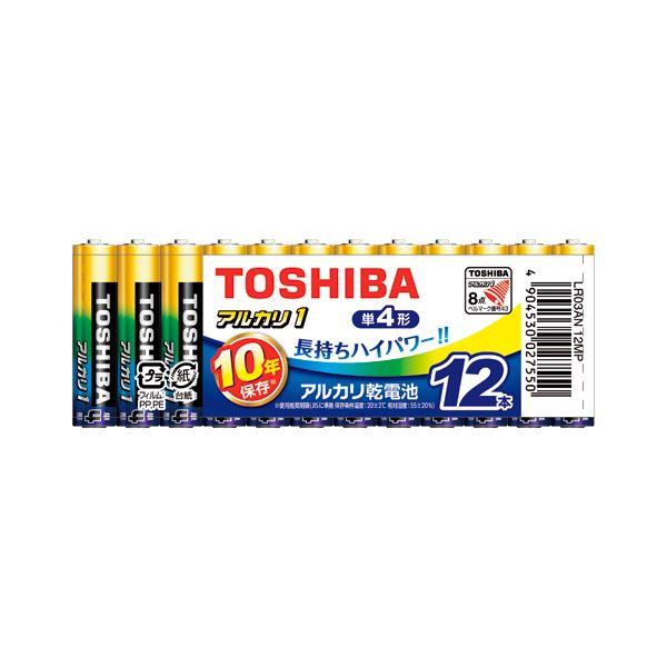 （まとめ） 東芝 アルカリ乾電池 アルカリ1 単4 12本まとめパック 〔×3セット〕