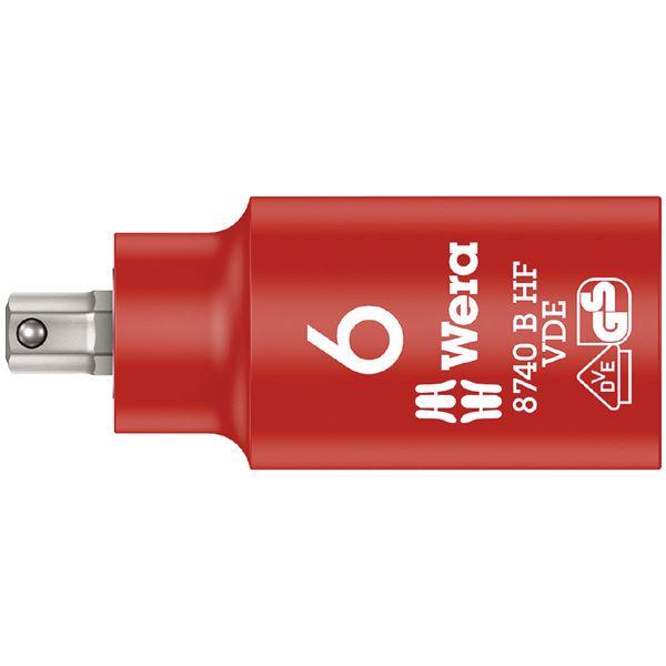 WERA ヴェラ 差込角3/8DR 絶縁 HEX ビットソケット 六角サイズ6mm 全長55mm 0...