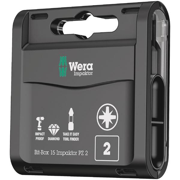 WERA ヴェラ 15本組 差込6.35mm ポジドライブビット セット ビットサイズPZ2 全長2...