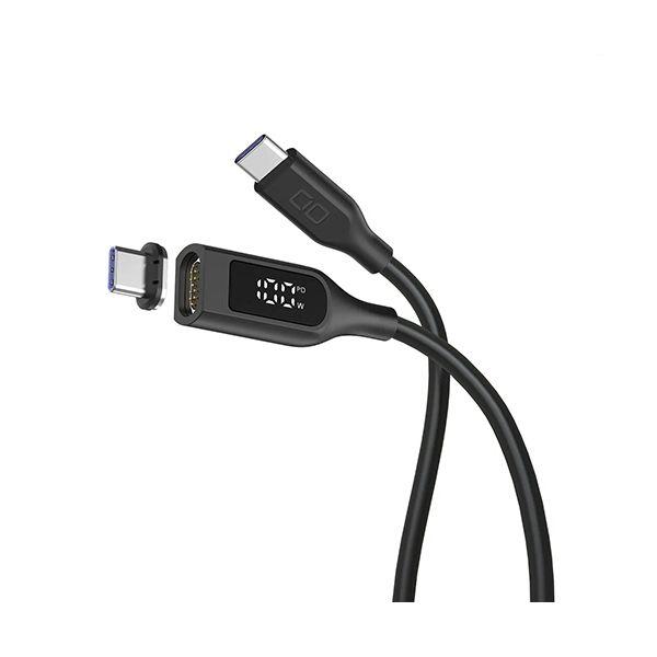 CIO ディスプレイ表示付きマグネットシリコンケーブル CtoC 100W 2m ブラック CIO-...