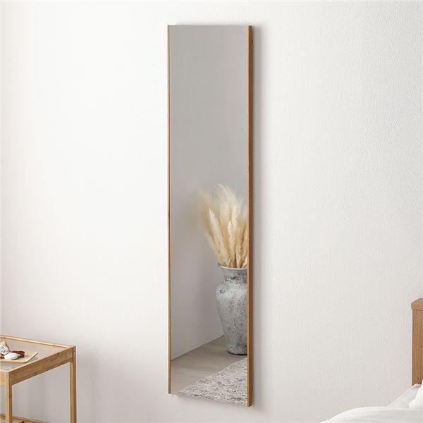 割れない ミラー フィルムミラー 約30×120cm ナチュラル 木目調 超軽量 壁掛け 立て掛け ...