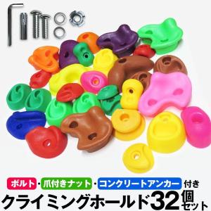 カラー クライミングホールド 32個セット / ボルト