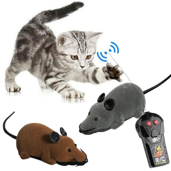 猫のおもちゃ ねずみラジコン / ペット用おもちゃ ネコ おもちゃ 玩具 電動マウス 追っかける ネ...