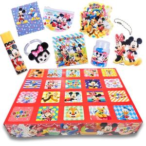 ディズニー 宝箱 くじ ドキドキBOX 20 景品 雑貨 おもちゃ入り 〔 祭り/イベント/子供会/露天/縁日 〕 キャラクター 可愛い (赤色)