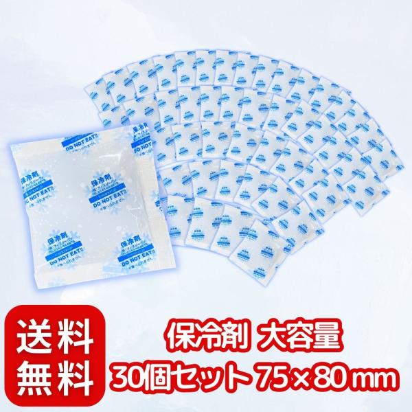 保冷剤 大容量 〈 30個セット / 75 × 80 mm 〉 長時間 保冷 まとめ買い (日本製 ...
