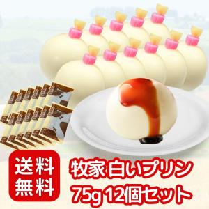 牧家 白いプリン 北海道 ミルク 75g 6個入 ×2 計12個 スイーツ デザート〔 濃厚な牛乳の味わい / もちもちとした食感 〕カラメルソース付｜kpbright