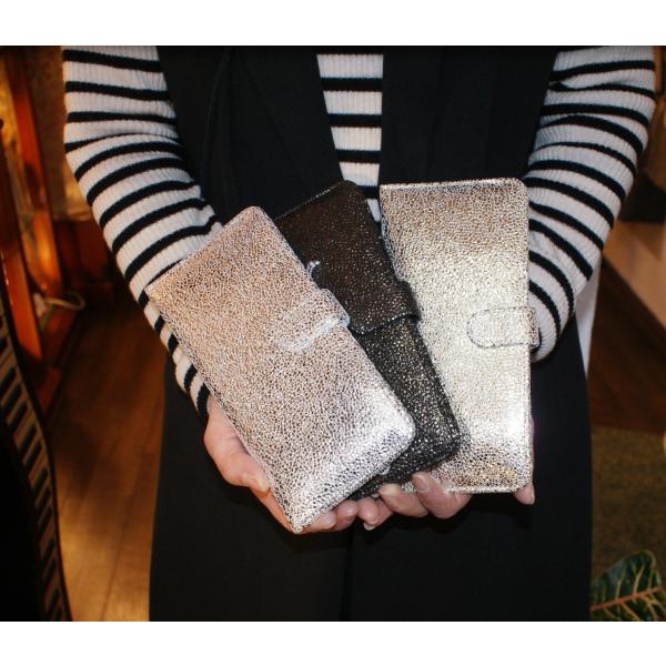 Anti-forme Dsgin(アンチフォルムデザイン)ソフトメタリックレザー薄マチ長財布 af-...