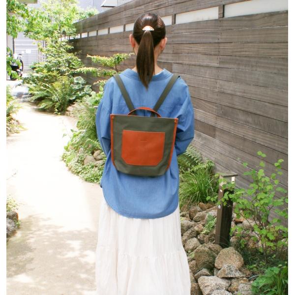 [アルト] alto.（日本製）6号帆布ｘオイルヌメ牛革レギュラーサイズリュック　AMSB-5006