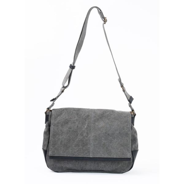 豊岡鞄・認定品（FEEDBAG）豊岡製・神鍋山火山灰+墨染め 8号帆布・カブセショルダー FB-10...