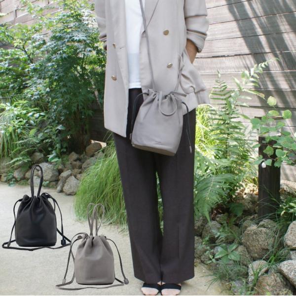 〔 FOLNA RD〕ソフトレザー2WAY巾着ショルダーバッグ・fo-083349