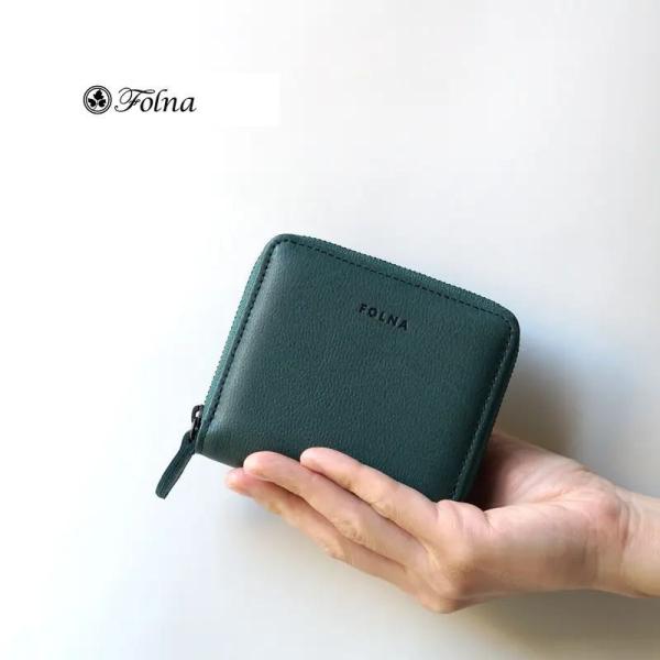 Folna(フォルナ）カーフレザーショートラウンド二つ折り財布（日本製）fo-2993831