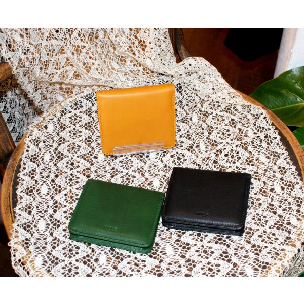 Folna(フォルナ)(日本製）olive nume 　ソフト牛革製 　二つ折り財布 fo-2993...