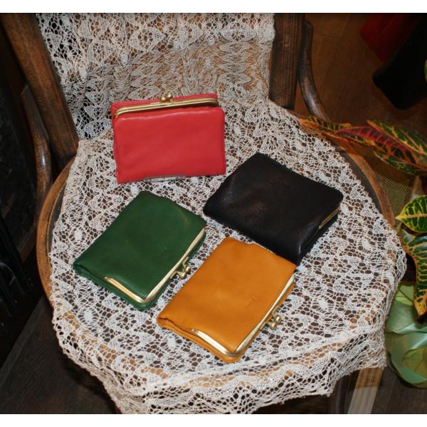 Folna(フォルナ)ソフトレザー・OLIVE NUME・二つ折りがま口財布　(日本製）fo-299...