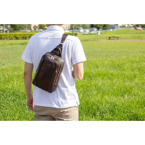 INNFITH FIZZ 本革ボディバッグ 大容量 メンズ 通勤 普段使い カジュアル   if-5...