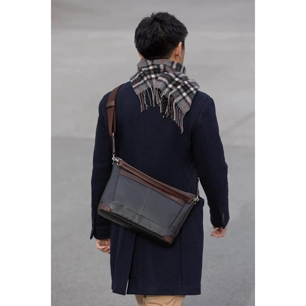 INNFITH FIZZ 牛革製・横型ショルダーバッグ 本革 メンズ 普段使い 　if-55602