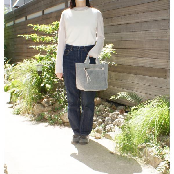 〔日本製〕備長炭染め帆布（倉敷帆布・タケヤリ社製）（REAL　MIND　カーボン）ユニセックス、横型...