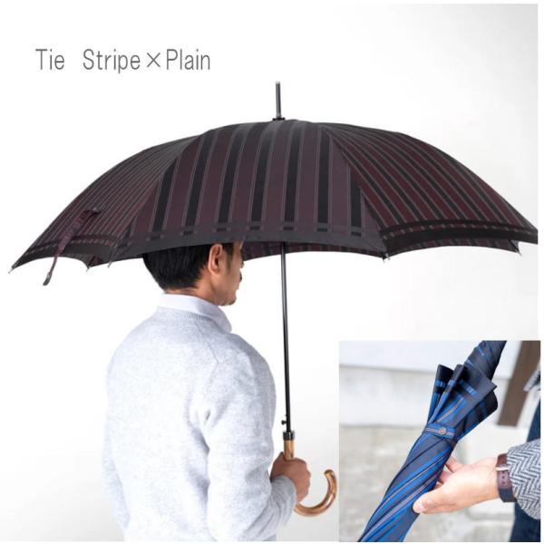 (Tie シリーズ)【紳士雨傘】槙田商店　長傘（日本製）ビジネスシーンに寄り添った大人の雨傘　Tie...