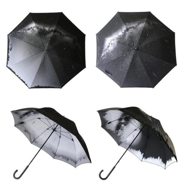 〔槙田商店〕〔日本製〕(晴雨兼用）星降る森 Twilight（夕暮れ）長傘 mt-hoshi-L