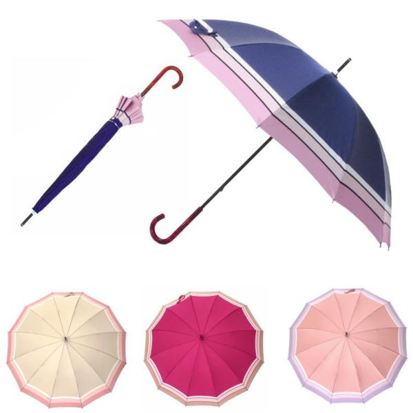 （晴雨兼用傘）槙田商店・長傘・SCENE グランド・ボーダー、上品な色の切り替えで山梨の自然の情景を...