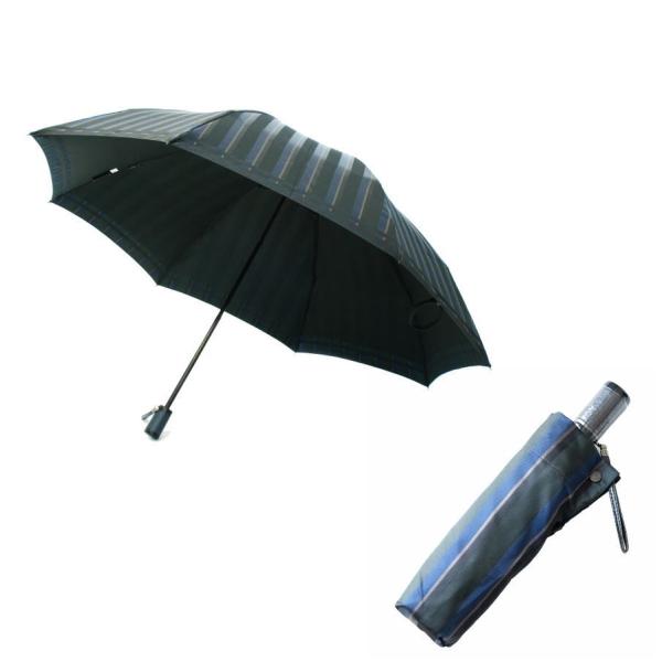 (Tie シリーズ)【紳士雨傘】槙田商店　折りたたみ傘（日本製）甲州織 大人の雨傘Tie　Strip...